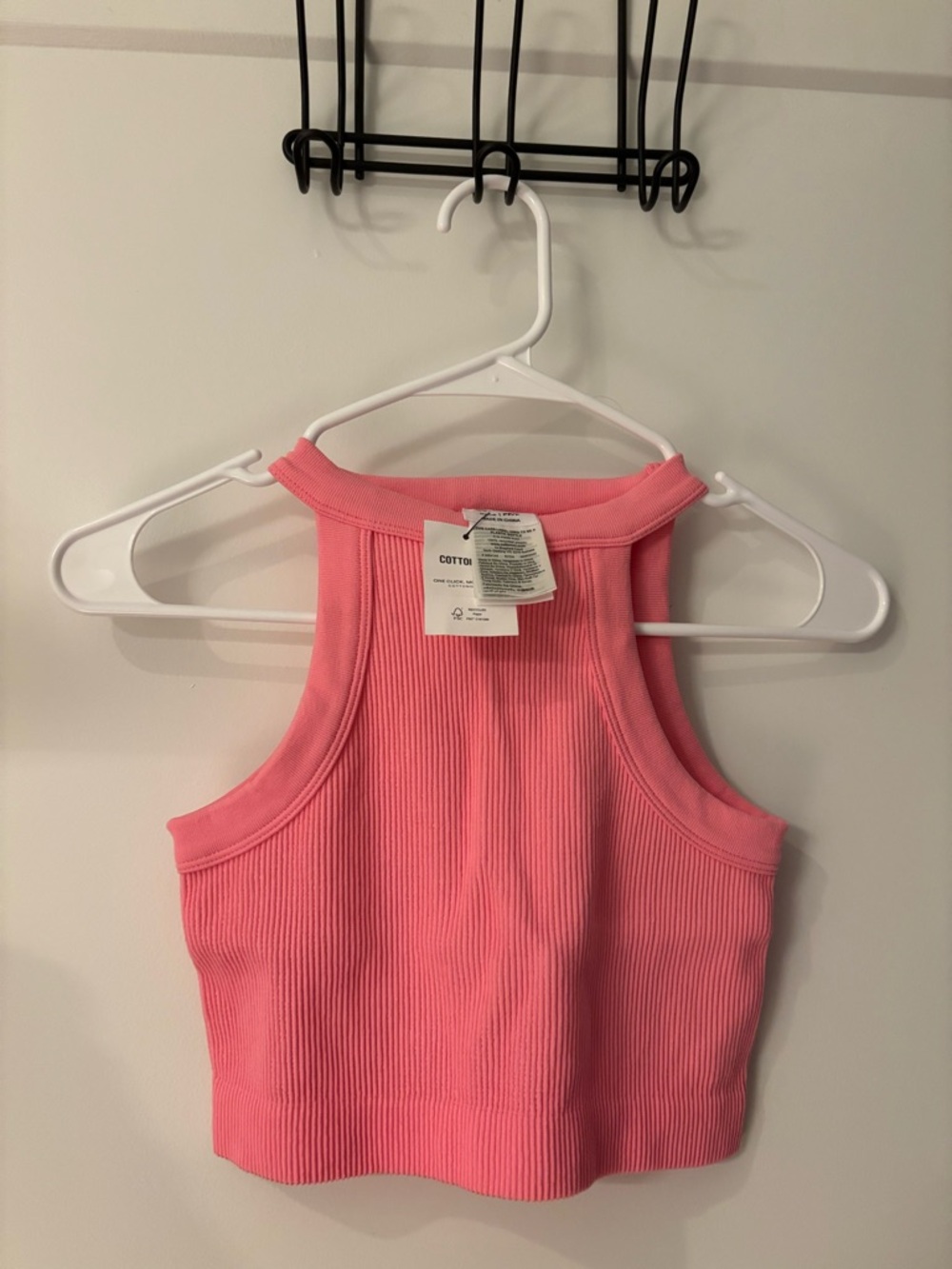 Cotton On Ribbed Halter Crop Top - Pink